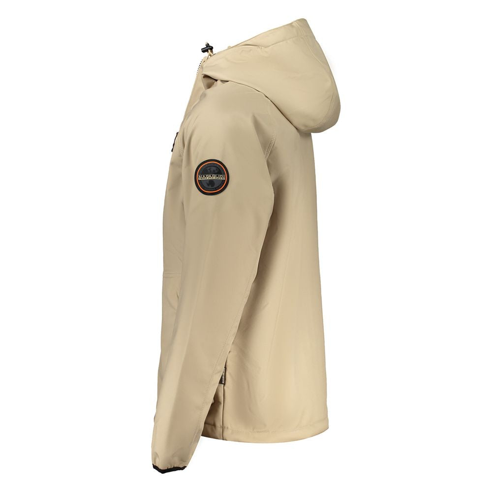 Beige Polyester Men's Jacket