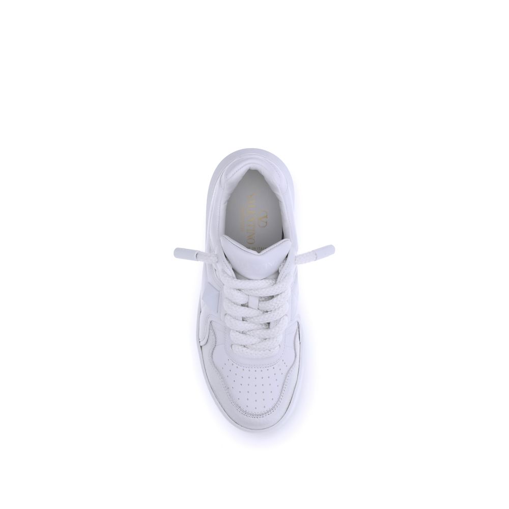 White Calf Leather Bos Taurus Chunky Sneakers