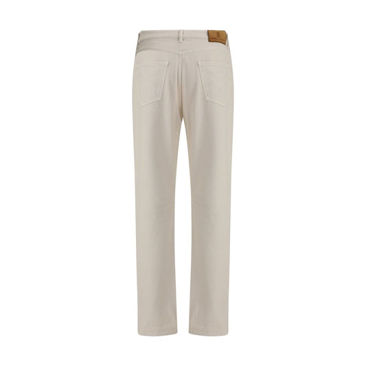 Cream Cotton Jeans Denim