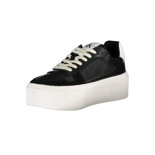 Black Polyester Women Sneaker