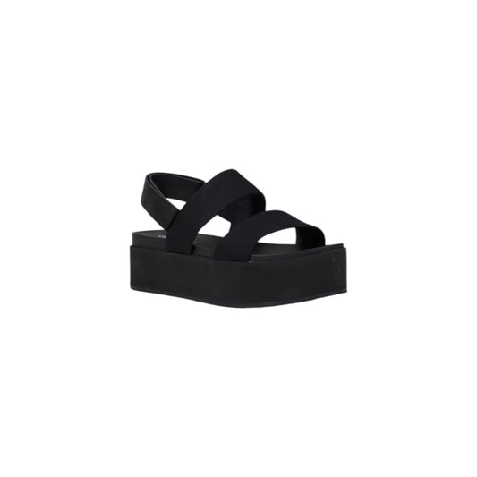 Black Organic Cotton Platform Sandals