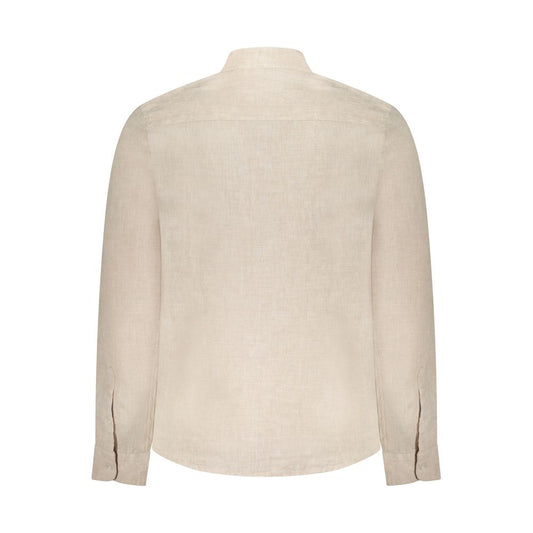 Beige Linen Men Shirt