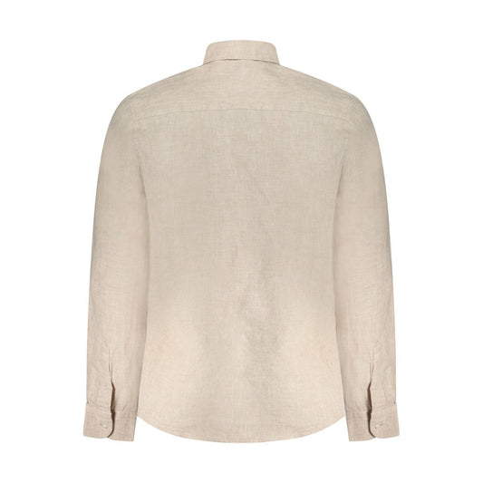 Beige Linen Men Shirt