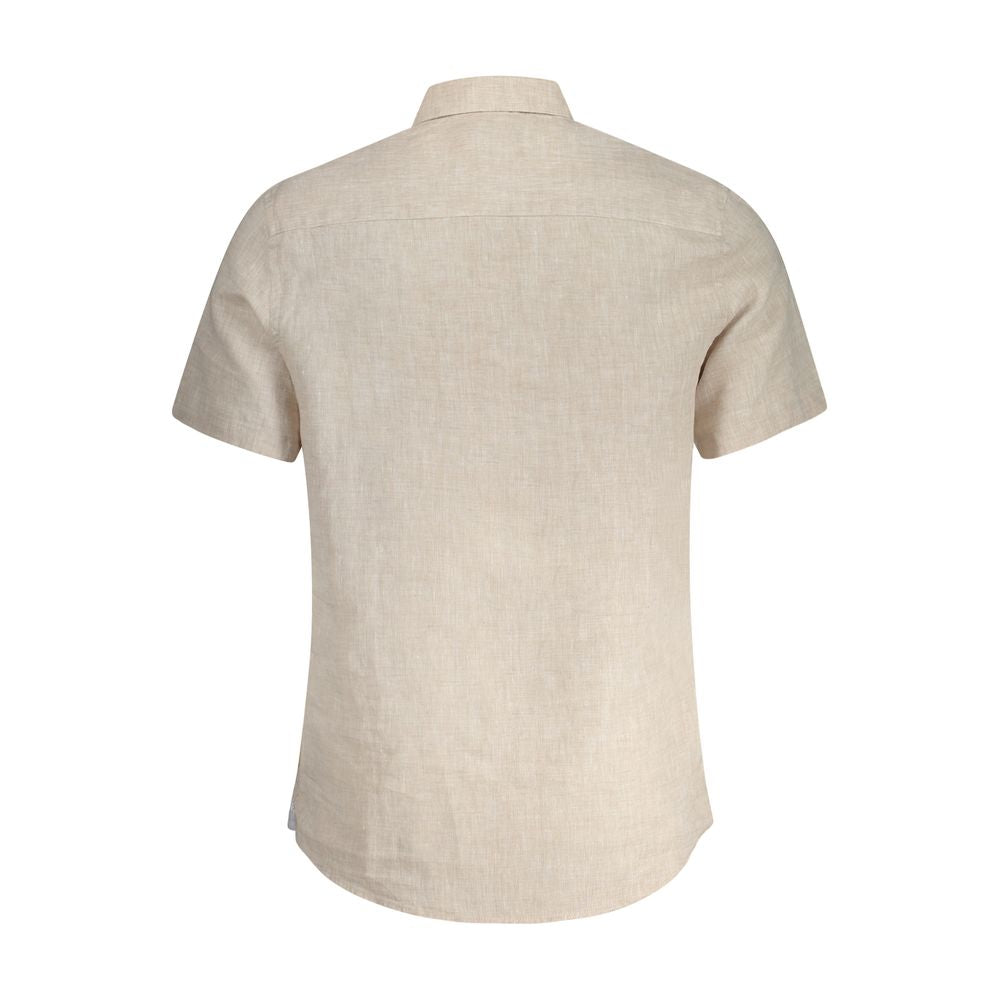 Beige Linen Mens Shirt