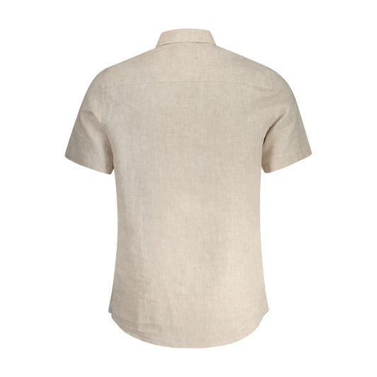 Beige Linen Mens Shirt