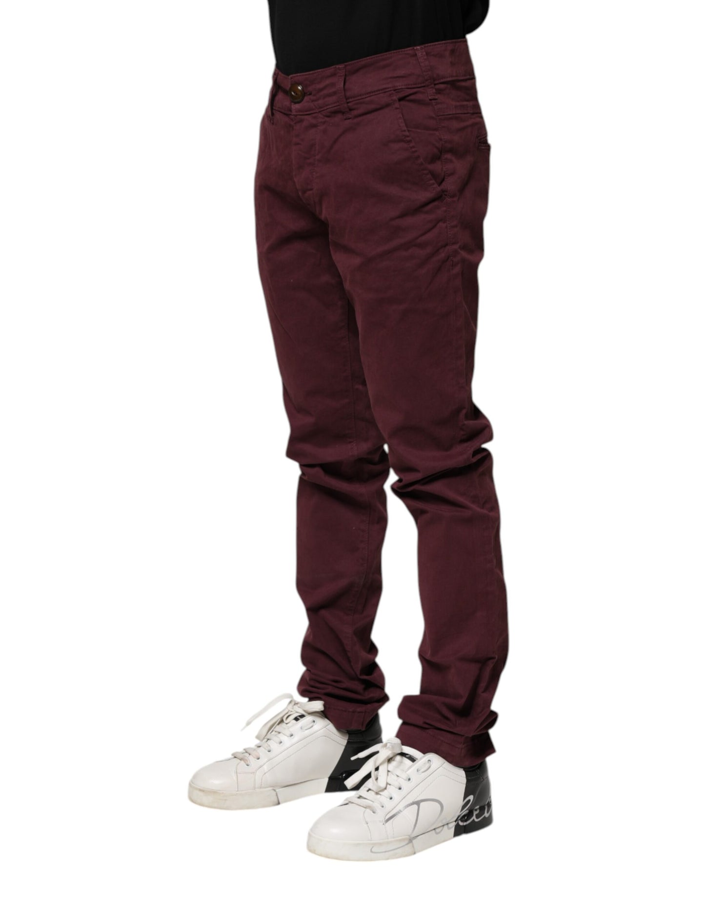 Maroon Cotton Stretch Skinny Fit Men Denim Jeans