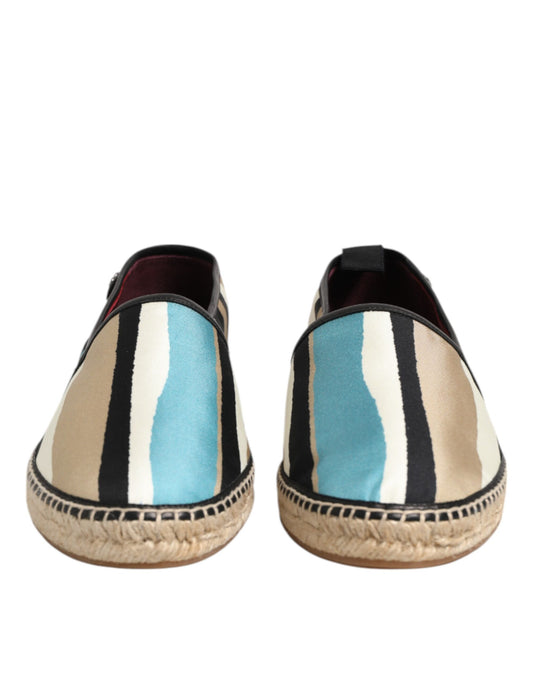 Multicolor Stripes Canvas Flat Espadrille Shoes