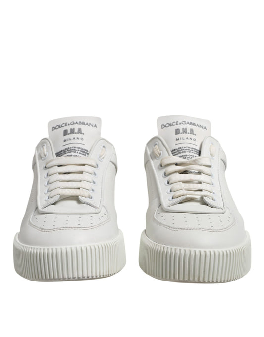 White Miami Leather Low Top Men Sneakers Shoes