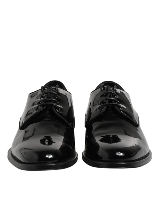 Black Patent Leather Derby Formal Dress Shoes