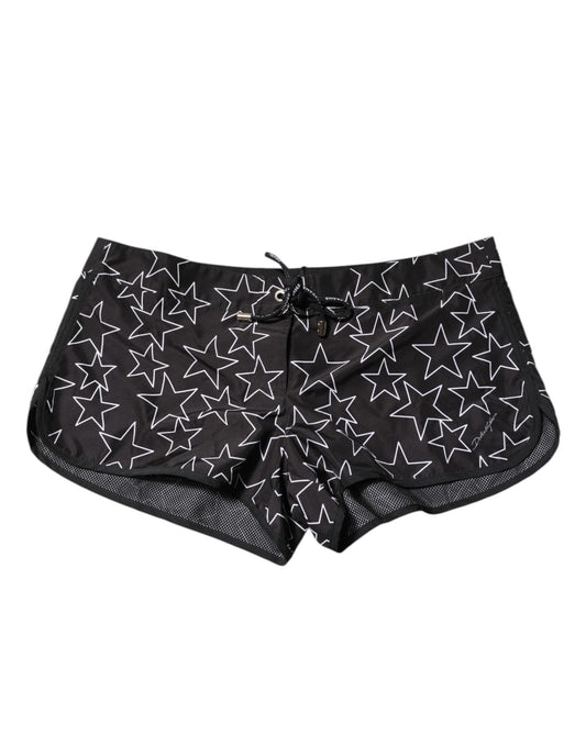 Black Star Print Beachwear Shorts Swimwear