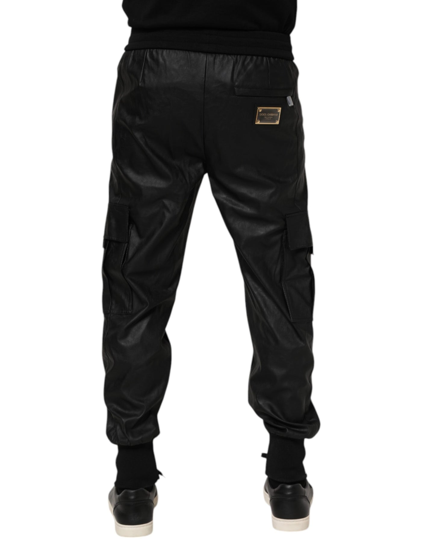 Black Cotton Cargo Men Jogger Pants