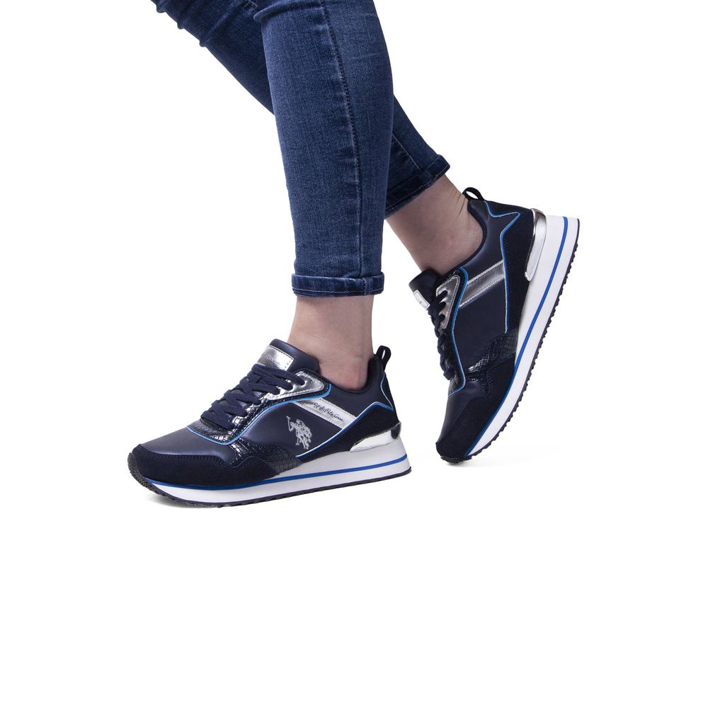 Blue Polyester Sneaker