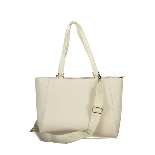 Beige Polyurethane Womens Bag