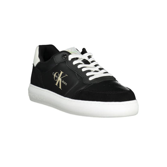 Black Polyester Men's Sneaker