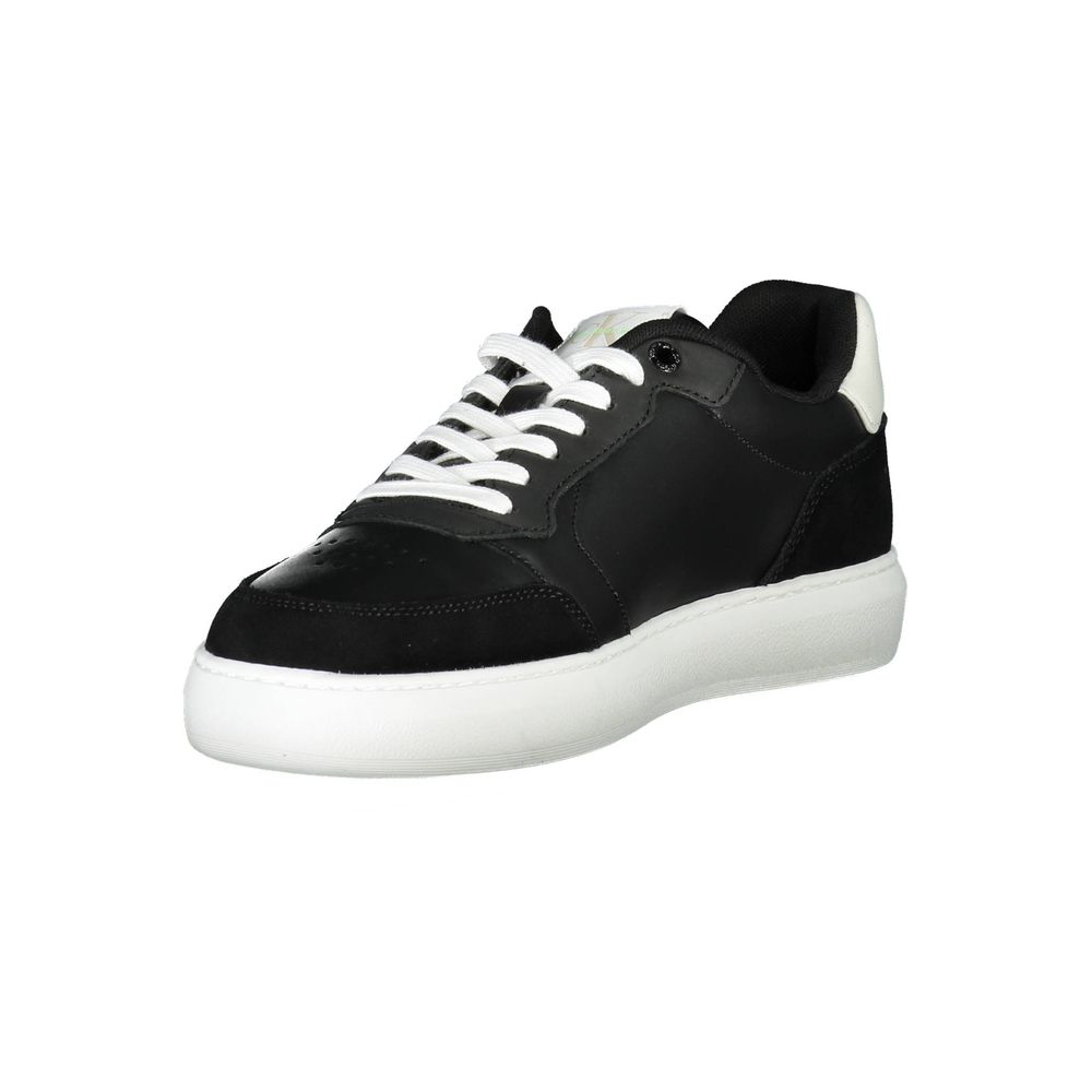 Black Polyester Men's Sneaker