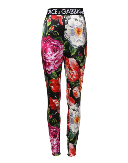 Multicolor Floral Legging Stretch Waist Pants