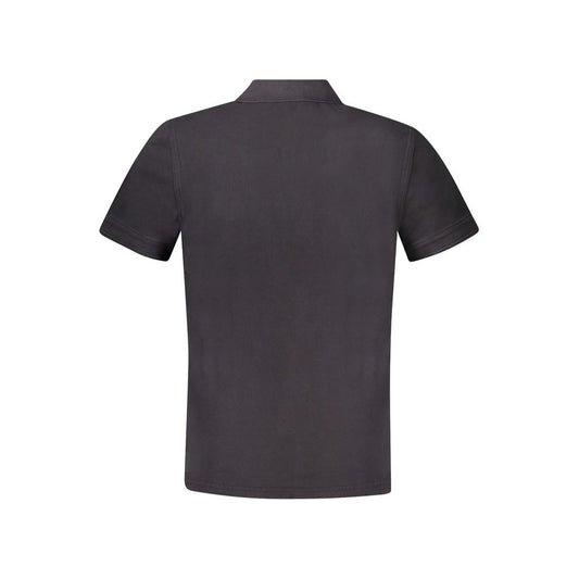 Black Cotton Men Polo