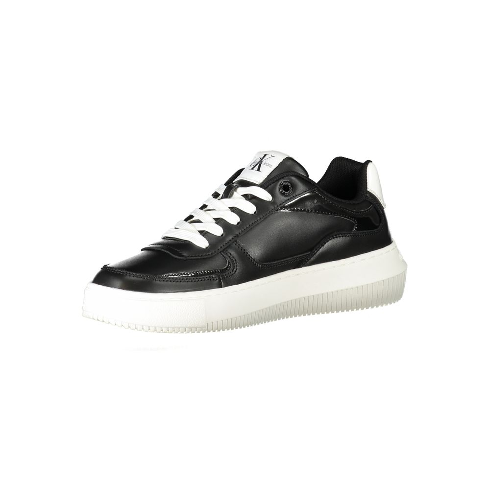 Black Polyurethane Women Sneaker