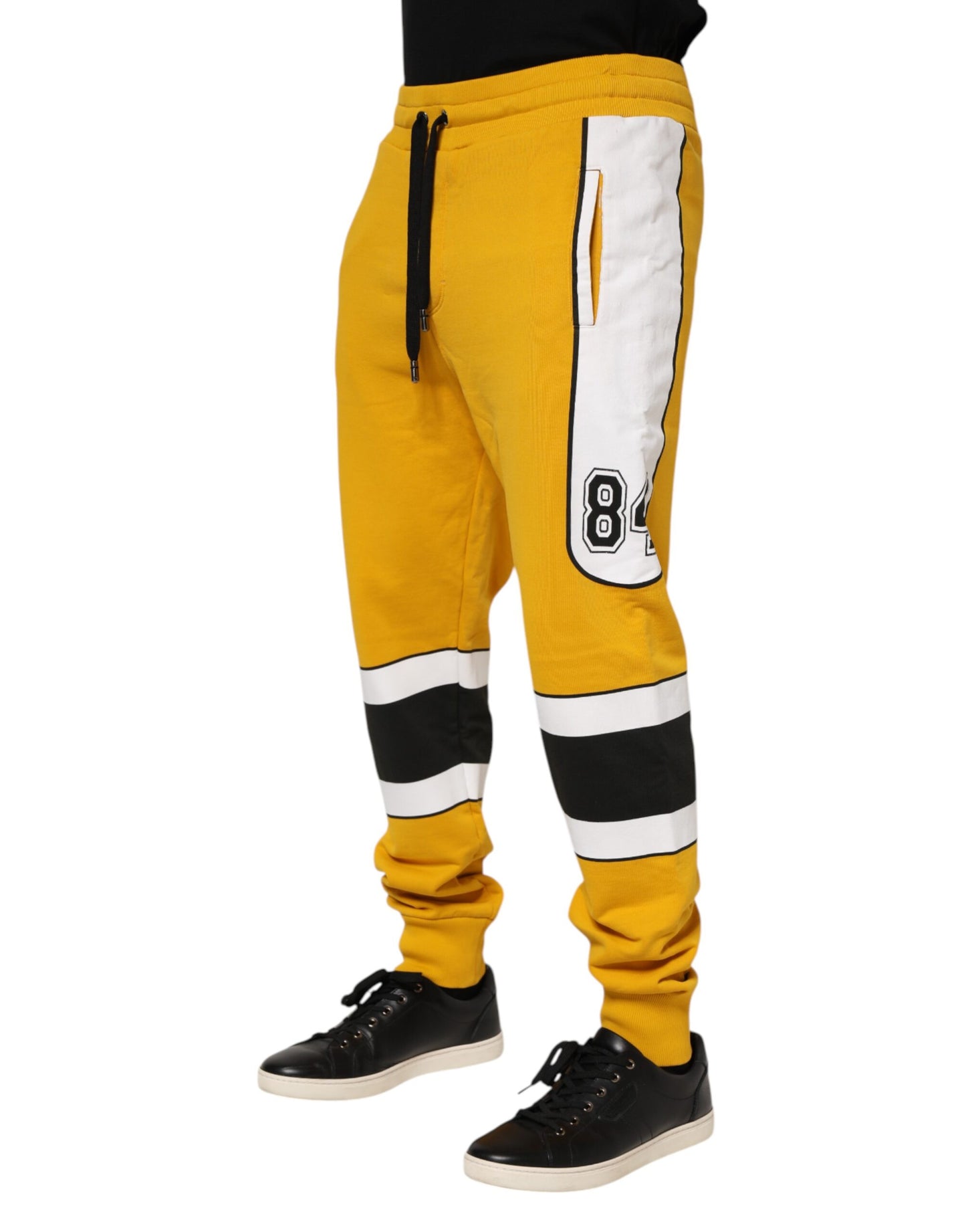 Yellow Cotton Sweatpants Jogger Pants