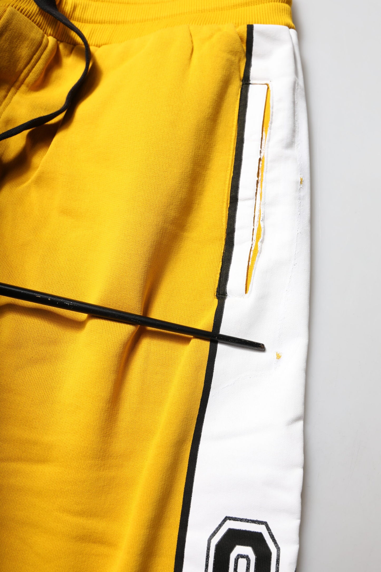 Yellow Cotton Print Jogger Sweatpants Pants