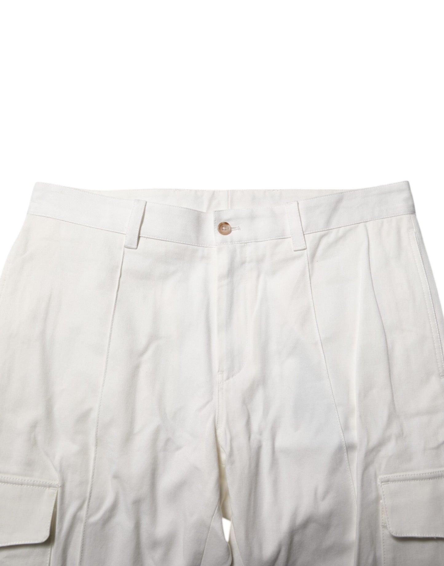 White Cotton Jogger Cargo Skinny Men Pants