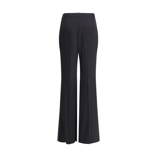 Black Viscose Flared Pants
