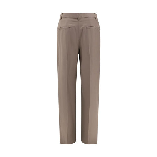 Bicolor Fleece Wool Flared Pants
