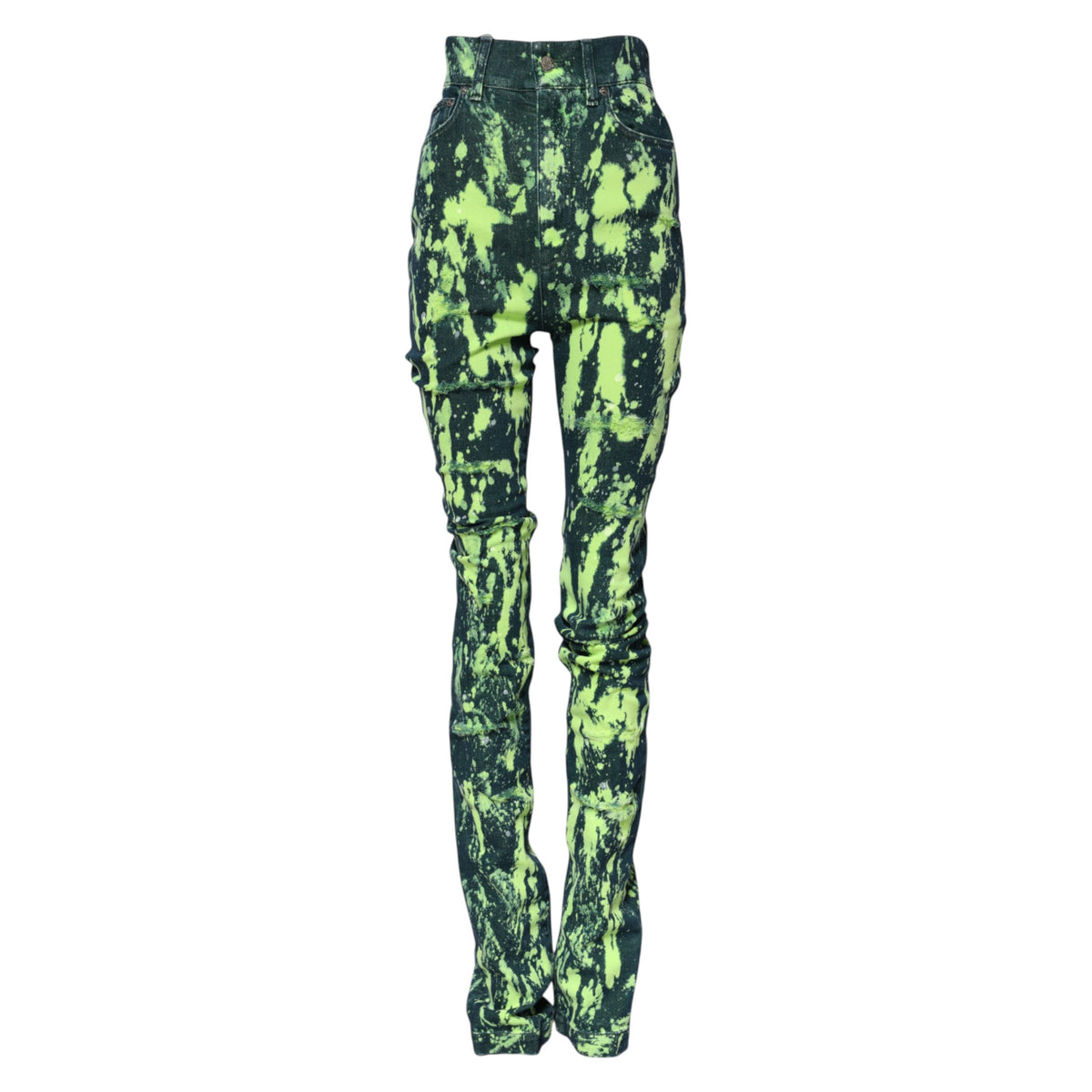 Green Color Splash High Waist Denim Jeans