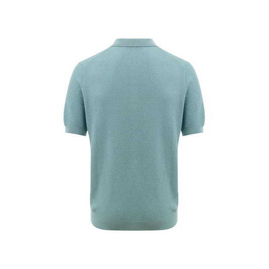 Blue Cotton Polo Shirt