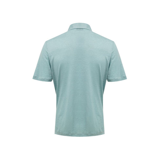 Blue Linen Polo Shirt