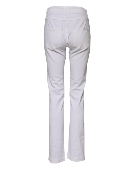 White Floral Embroidery GIRLY Denim Jeans