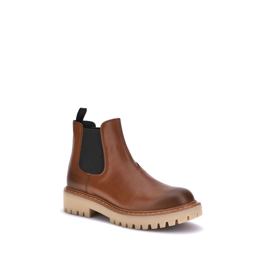 Brown Rubber Chelsea Boots