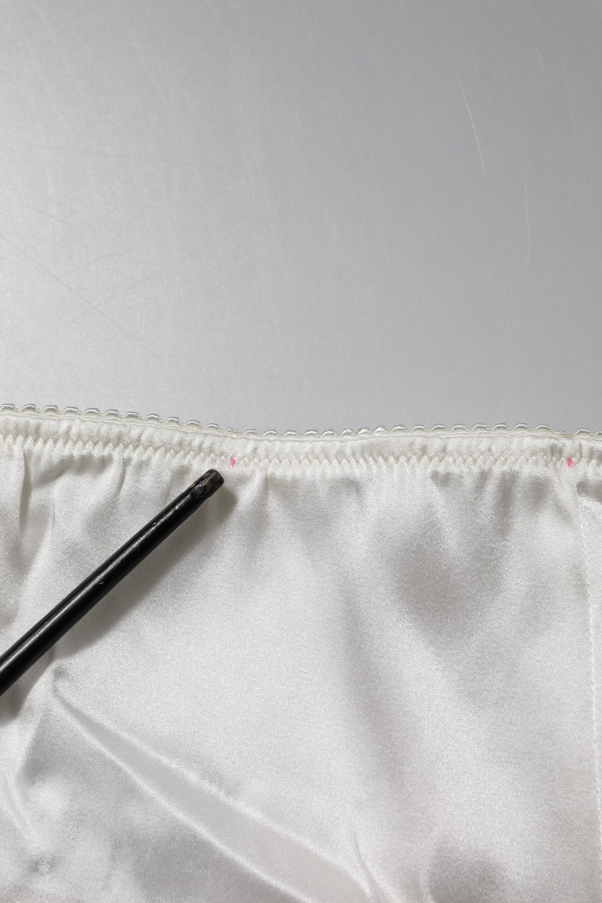 Ivory Silk Tapered High Waist Pants
