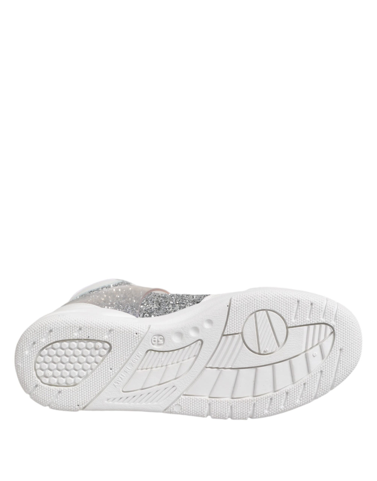 White Silver High Top Women Sneakers Shoes