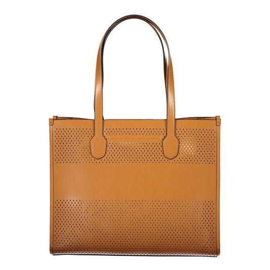 Marrone Polyurethane Women Handbag