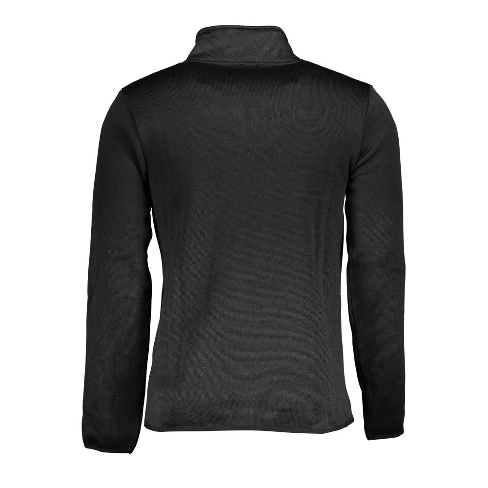 Black Polyester Men Sweatshirt