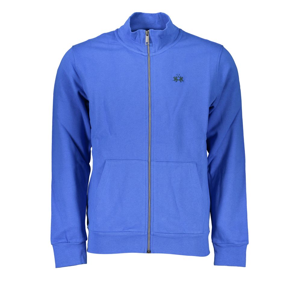 Blue Cotton Men Sweater