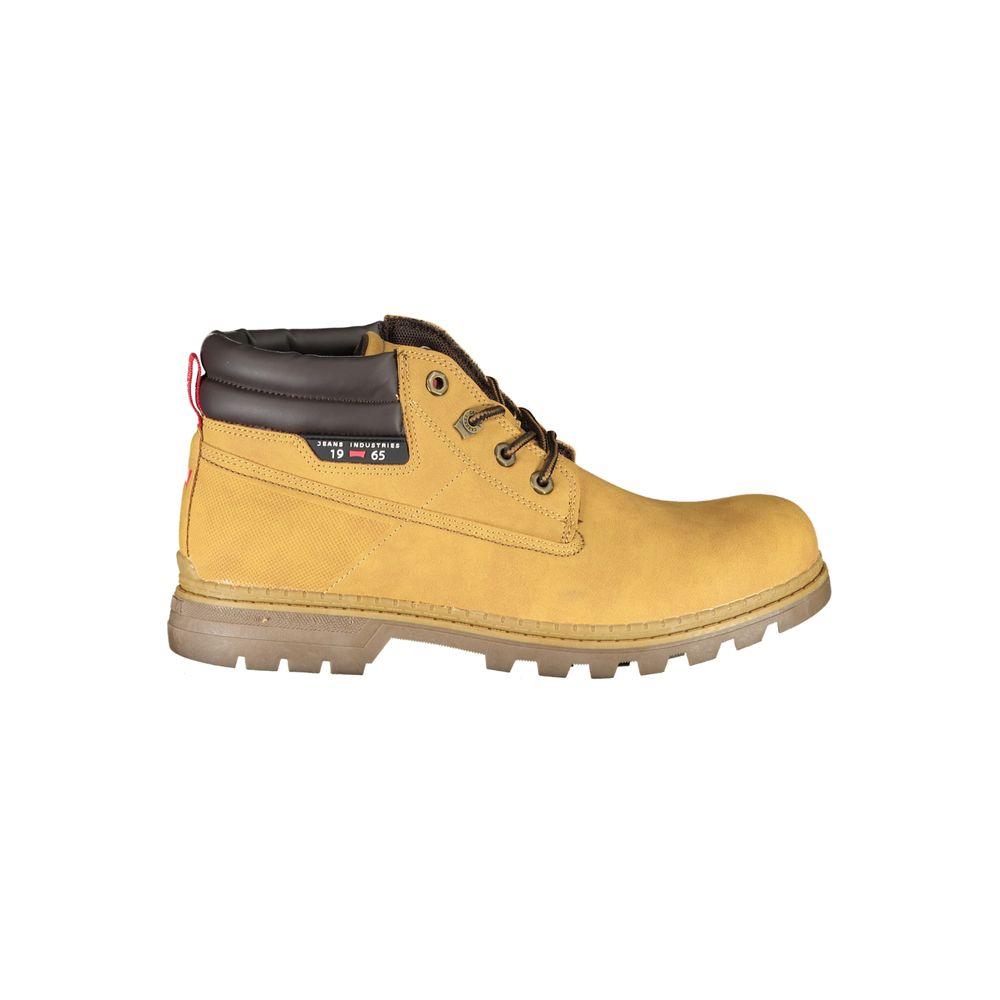 Yellow Polyester Men Boot