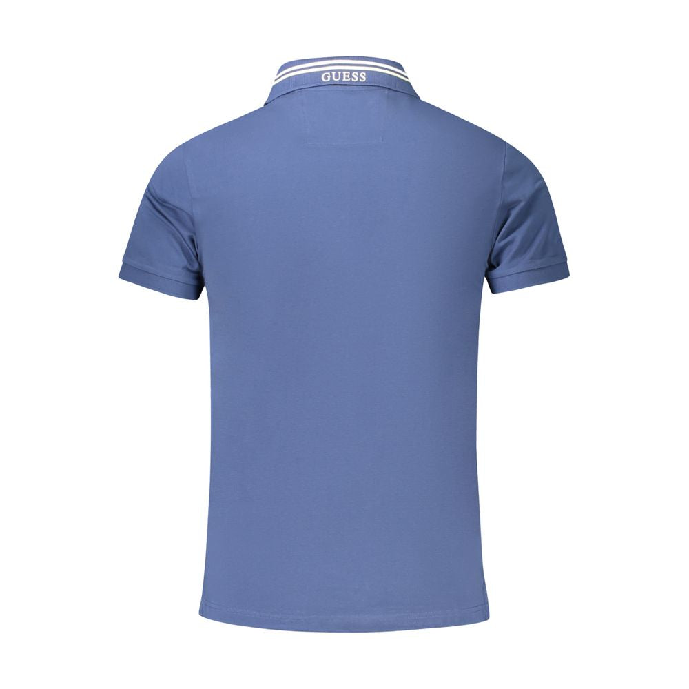 Blue Cotton Men's Polo Shirt