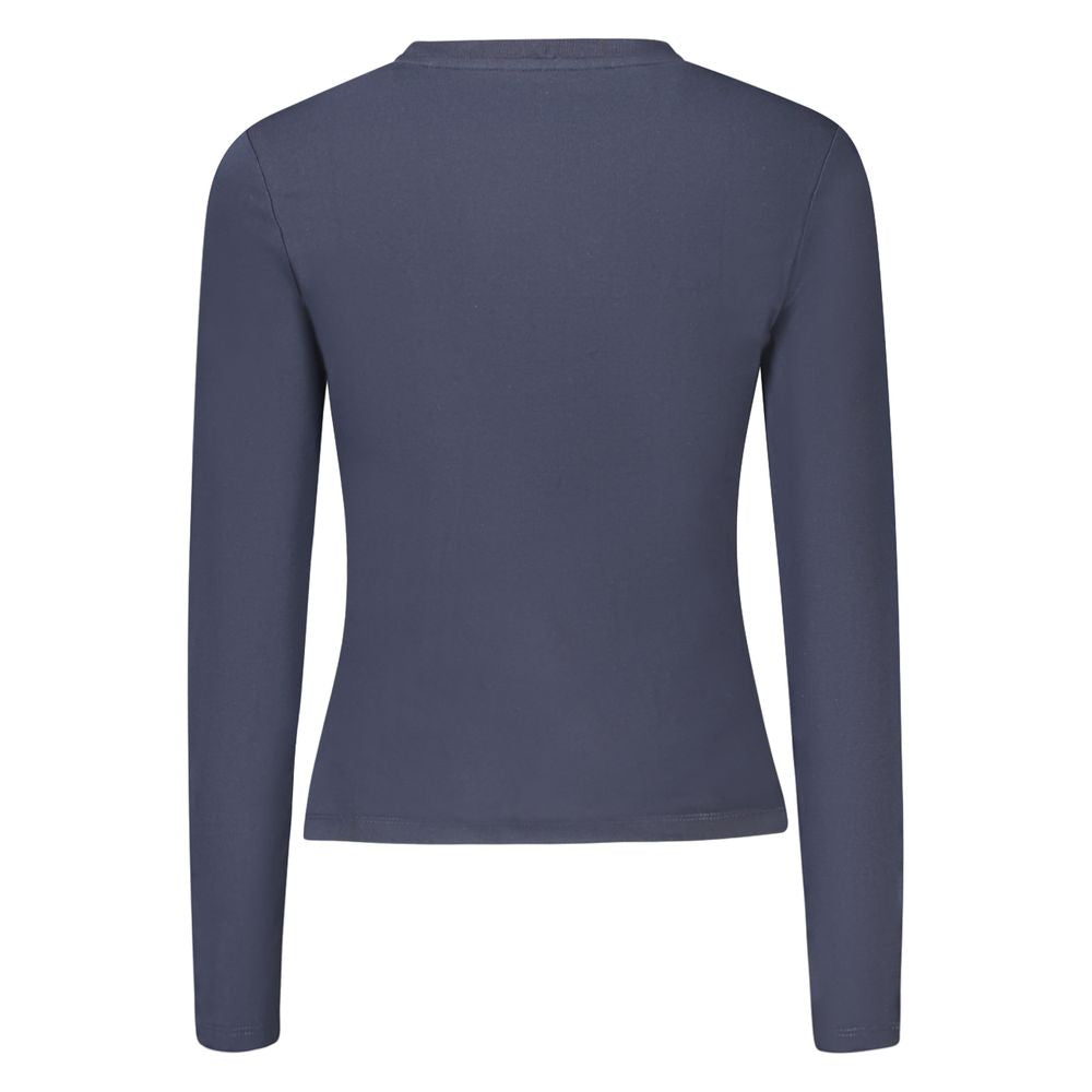 Blue Cotton Women T-Shirt