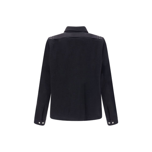 Black Fleece Wool Coat