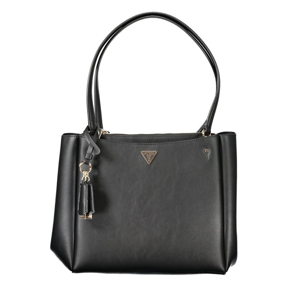 Black Polyethylene Women Handbag