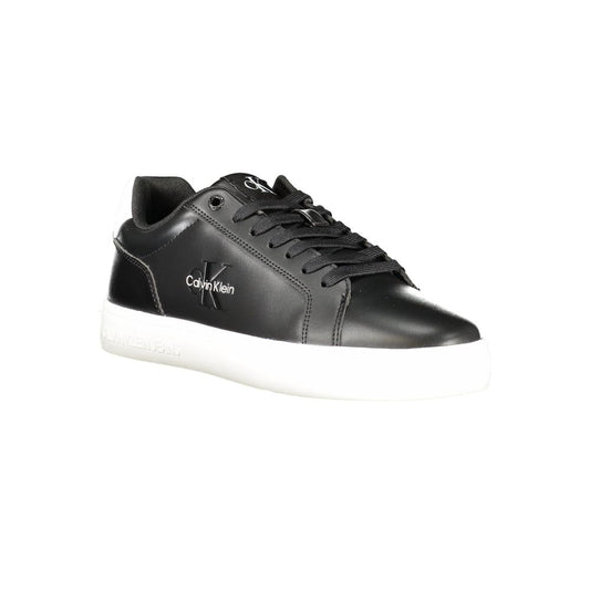 Black Polyurethane Men Sneaker