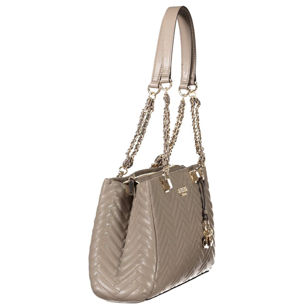 Marrone Polyurethane Women Handbag