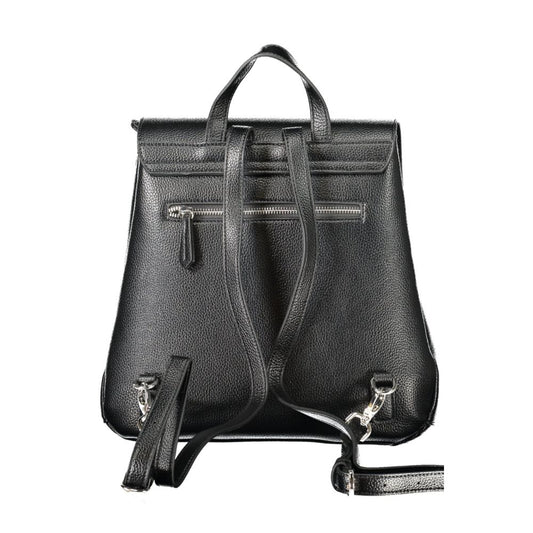Black Polyethylene Women Backpack