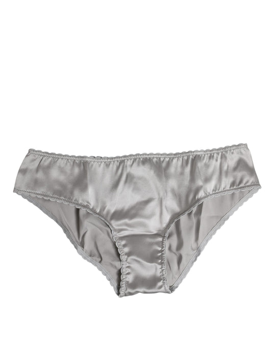 Gray Silk Stretch Bottom Low Waist Panty Underwear