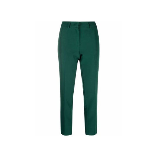 Green Elastane Cropped Pants
