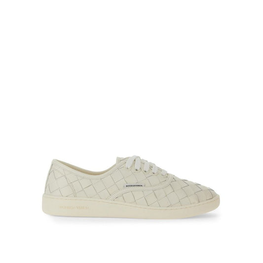 White Calfskin Low Top Sneakers