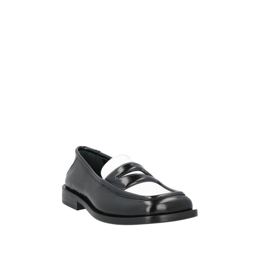 Black Leather Slip-On Loafers
