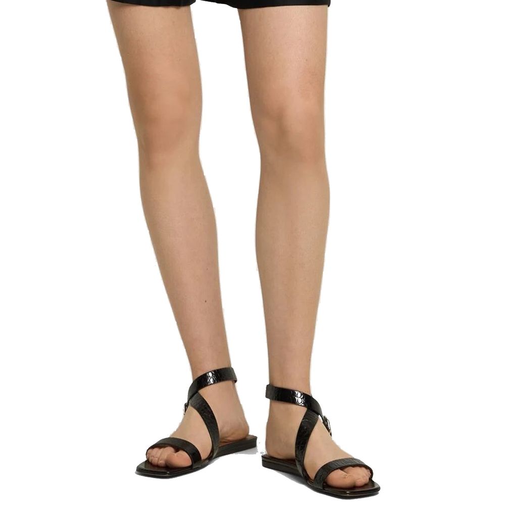 Lauren Croco Flat Sandals